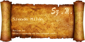 Szende Milán névjegykártya